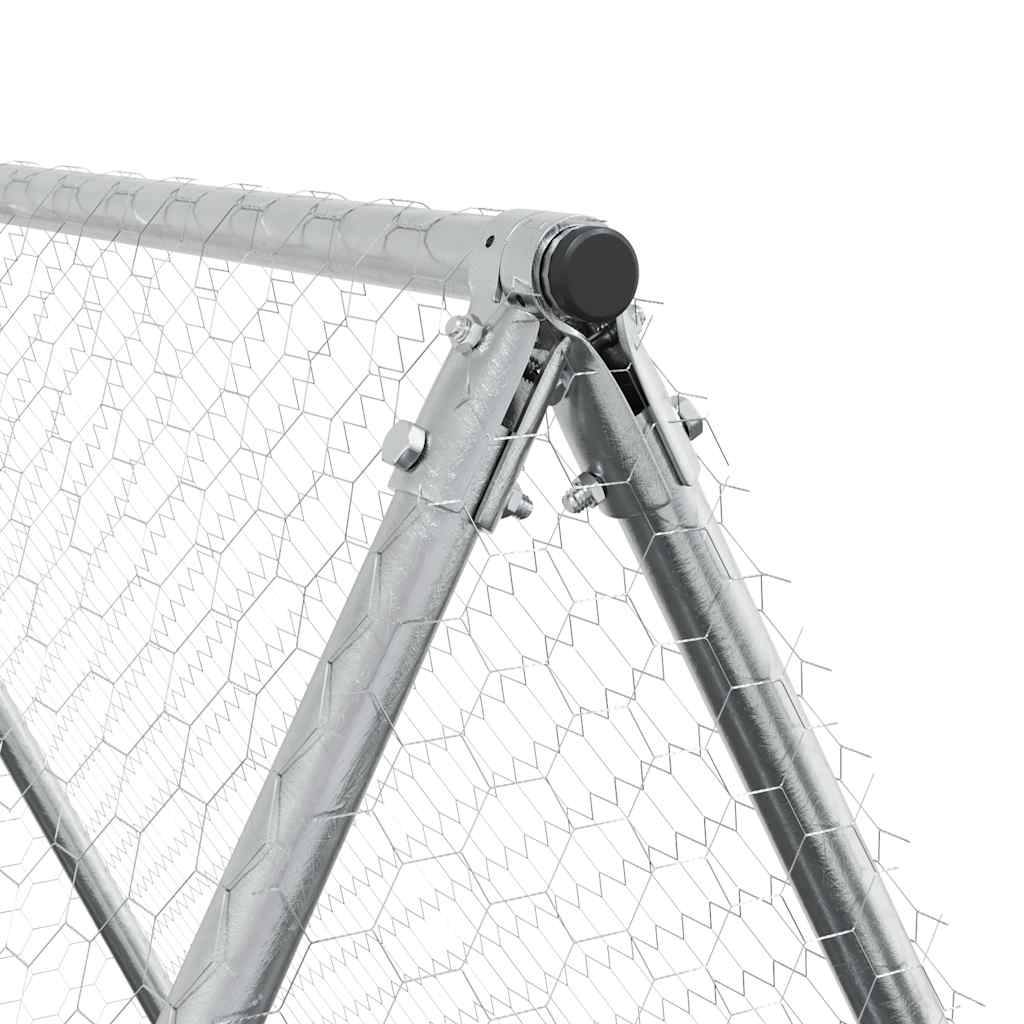 Vidaxl - Cage pour poules argenté 400x100x190 cm acier galvanisé vidaXL 172551 - Image 3