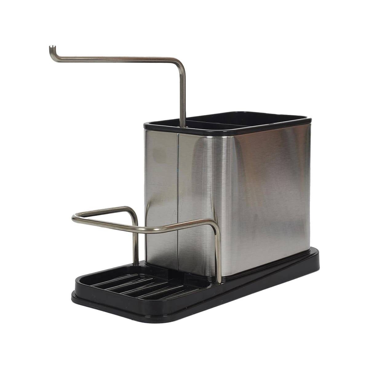 Pack Organisateur d'Evier en Inox 3-en-1 Porte-Eponge + Brosse - KITCHEN - Image 1