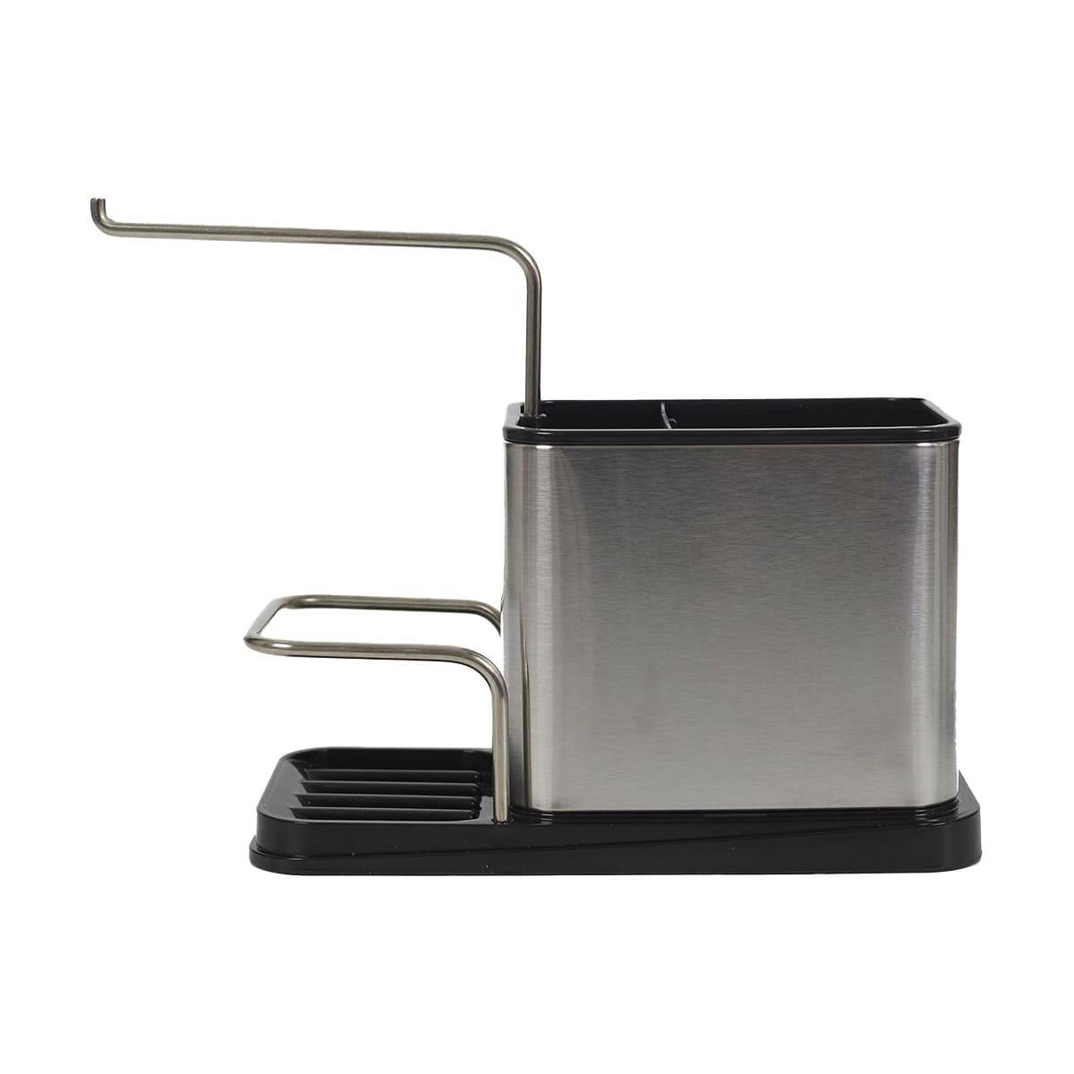 Pack Organisateur d'Evier en Inox 3-en-1 Porte-Eponge + Brosse - KITCHEN - Image 2