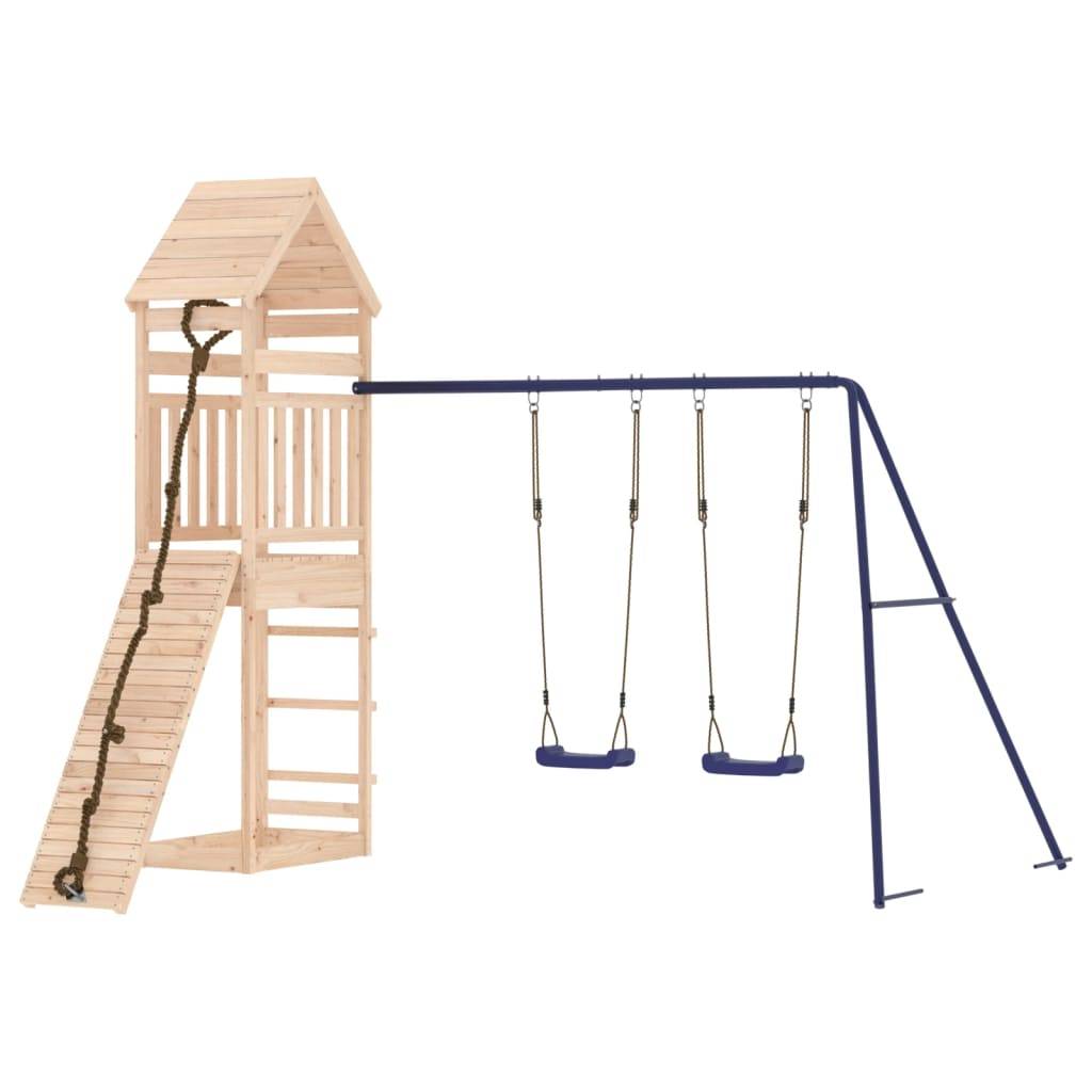 Helloshop26 - Aire de jeux d'extérieur balançoires toboggan portiques robuste jeux jardin 315 x 257 x 264 cm bois de pin massif - Image 1