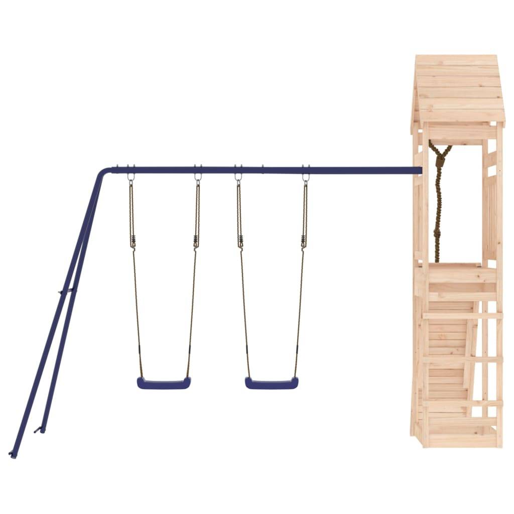 Helloshop26 - Aire de jeux d'extérieur balançoires toboggan portiques robuste jeux jardin 315 x 257 x 264 cm bois de pin massif - Image 3