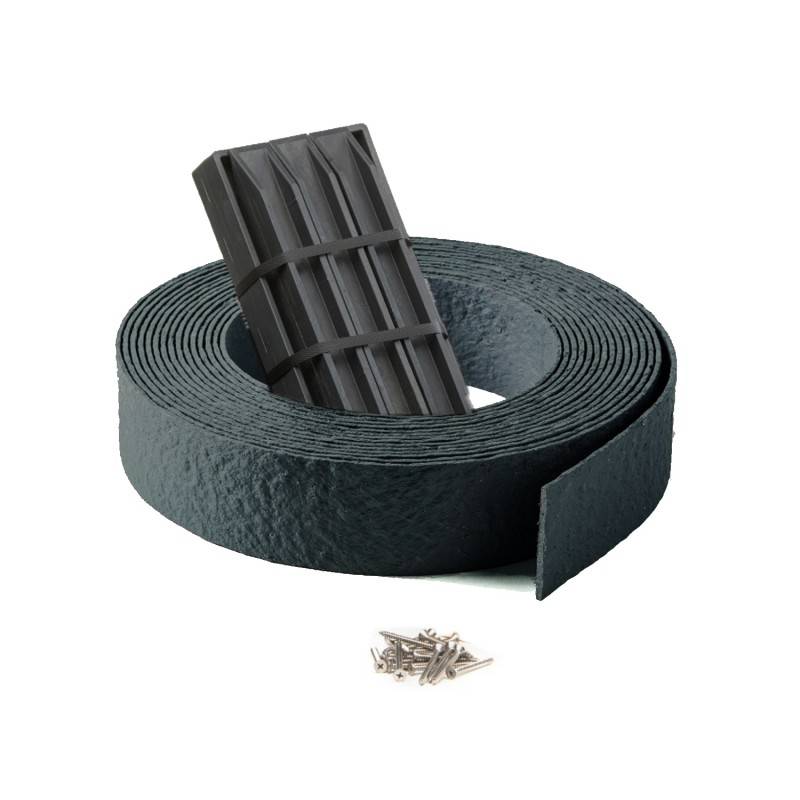 Pack Bordure de jardin flexible JARDINEX 20 m + 20 piquets - Noir - Jardinex - Image 1