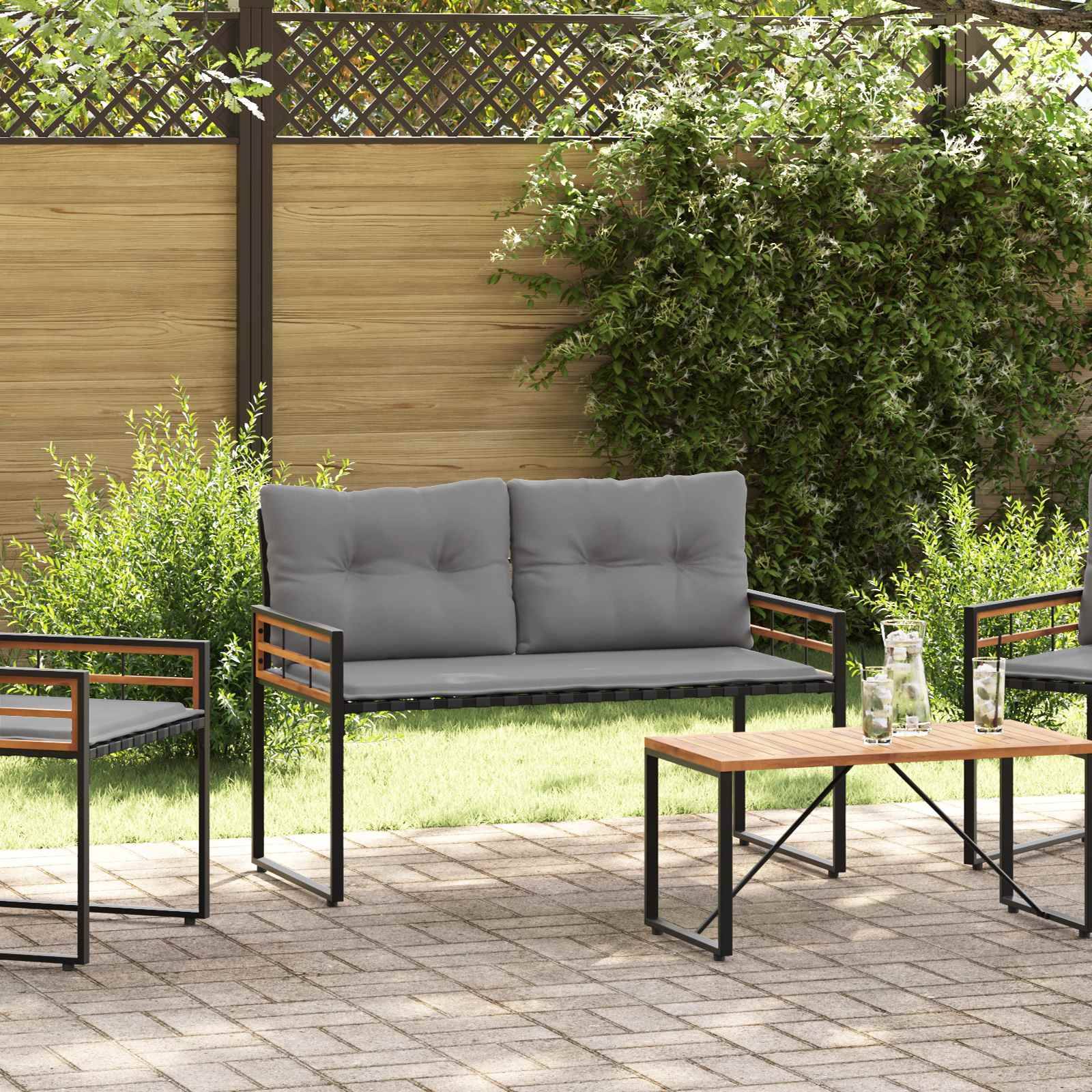 Vidaxl - Banc à couches en bois avec coussin Gris clair 114 x 55 x 77 cm vidaXL 42026938 - Image 1