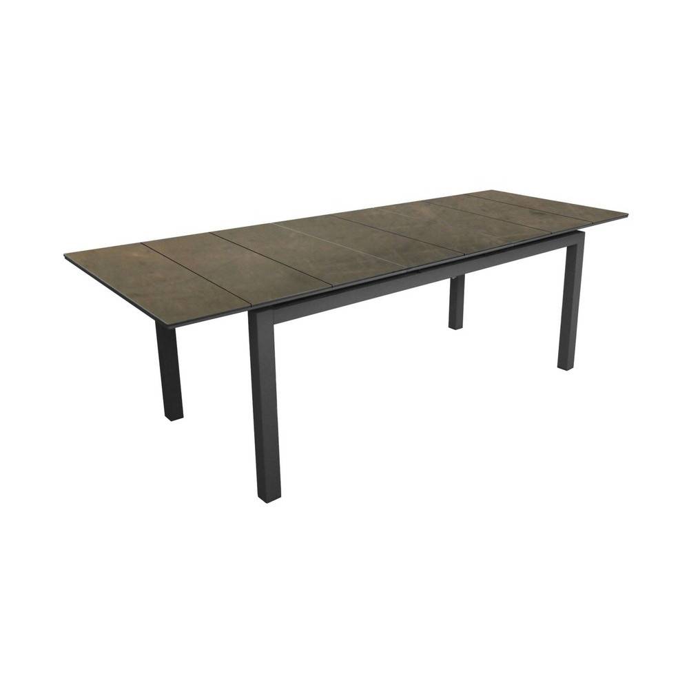 Proloisirs - Table de jardin rectangulaire extensible Tahaa plateau Fundermax® graphite/cave 180/240 cm PROLOISIRS - Image 1