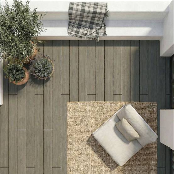 Kit terrasse composite co-extrudé HAVANA Argent 50 m² - lambourdes pin et clips inclus - Image 2