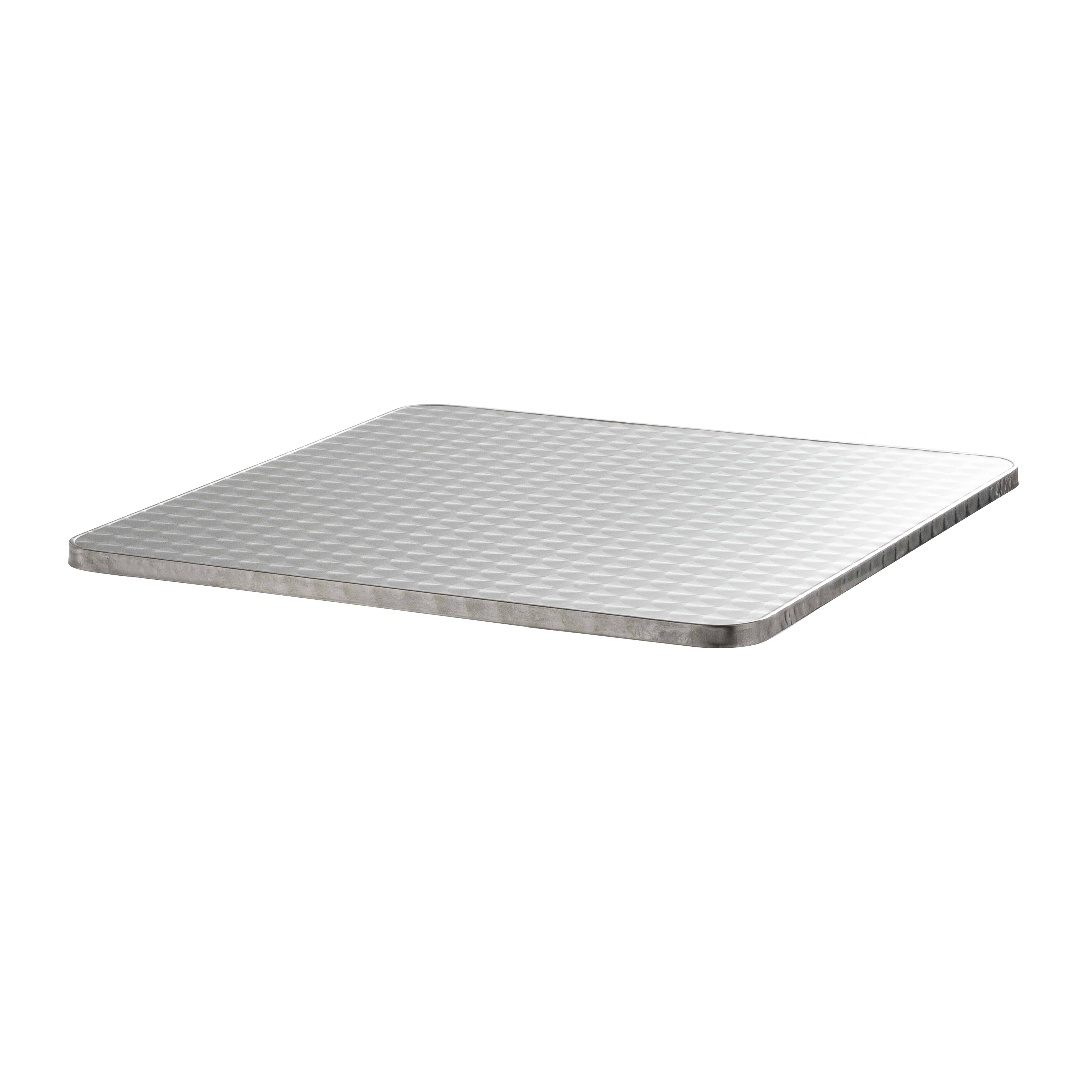 Oviala - Plateau de table carré en aggloméré et inox 70 x 70 cm gris Brixton - Oviala - Image 1