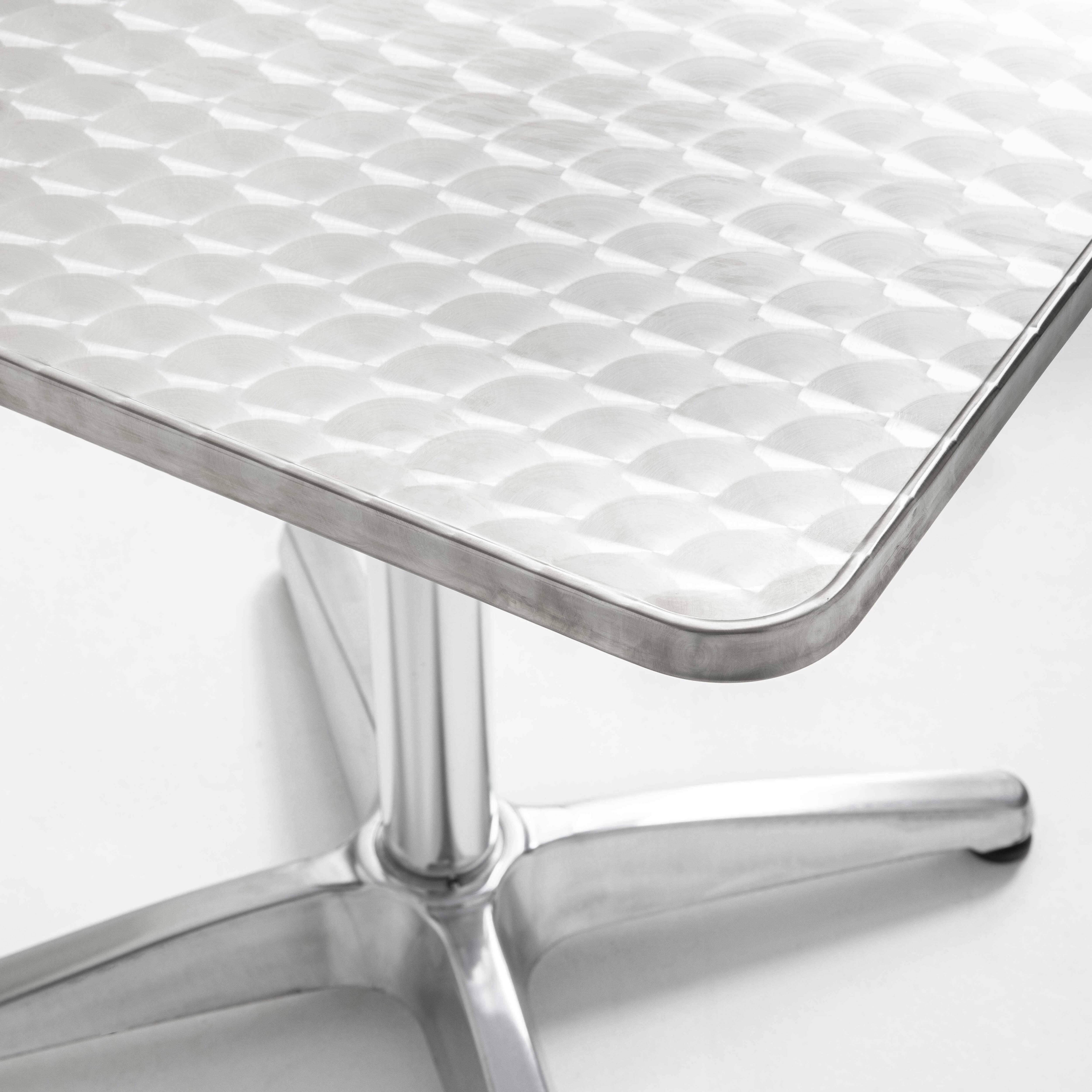 Oviala - Plateau de table carré en aggloméré et inox 70 x 70 cm gris Brixton - Oviala - Image 4