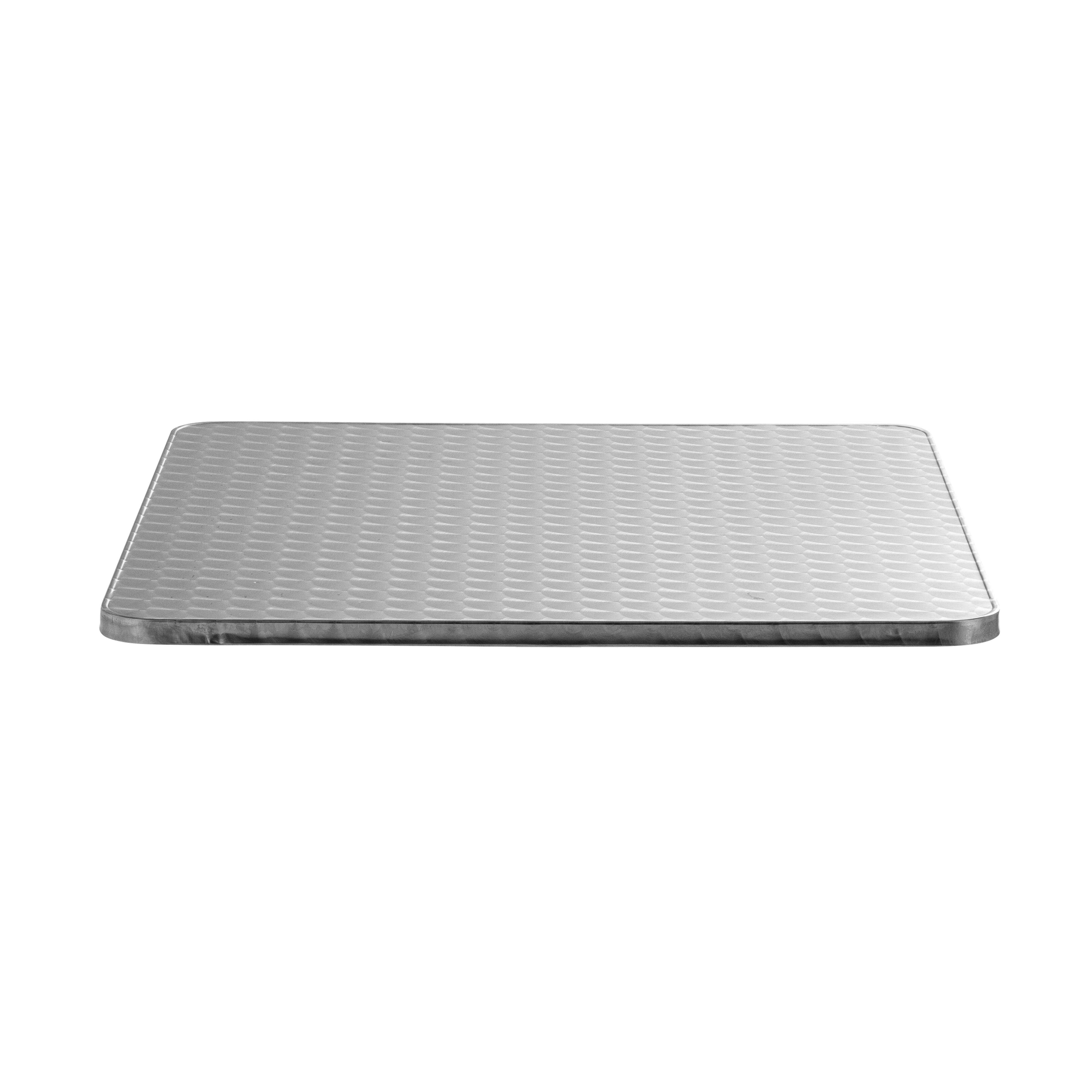 Oviala - Plateau de table carré en aggloméré et inox 70 x 70 cm gris Brixton - Oviala - Image 2