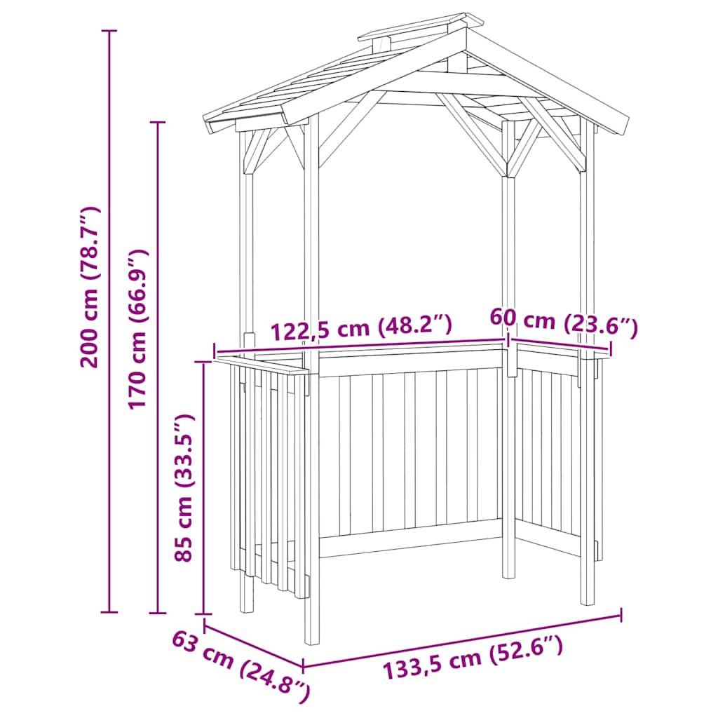 Vidaxl - Abri pour barbecue 133,5 x 63 x 200 cm Pinède imprégnée vidaXL 42013037 - Image 3