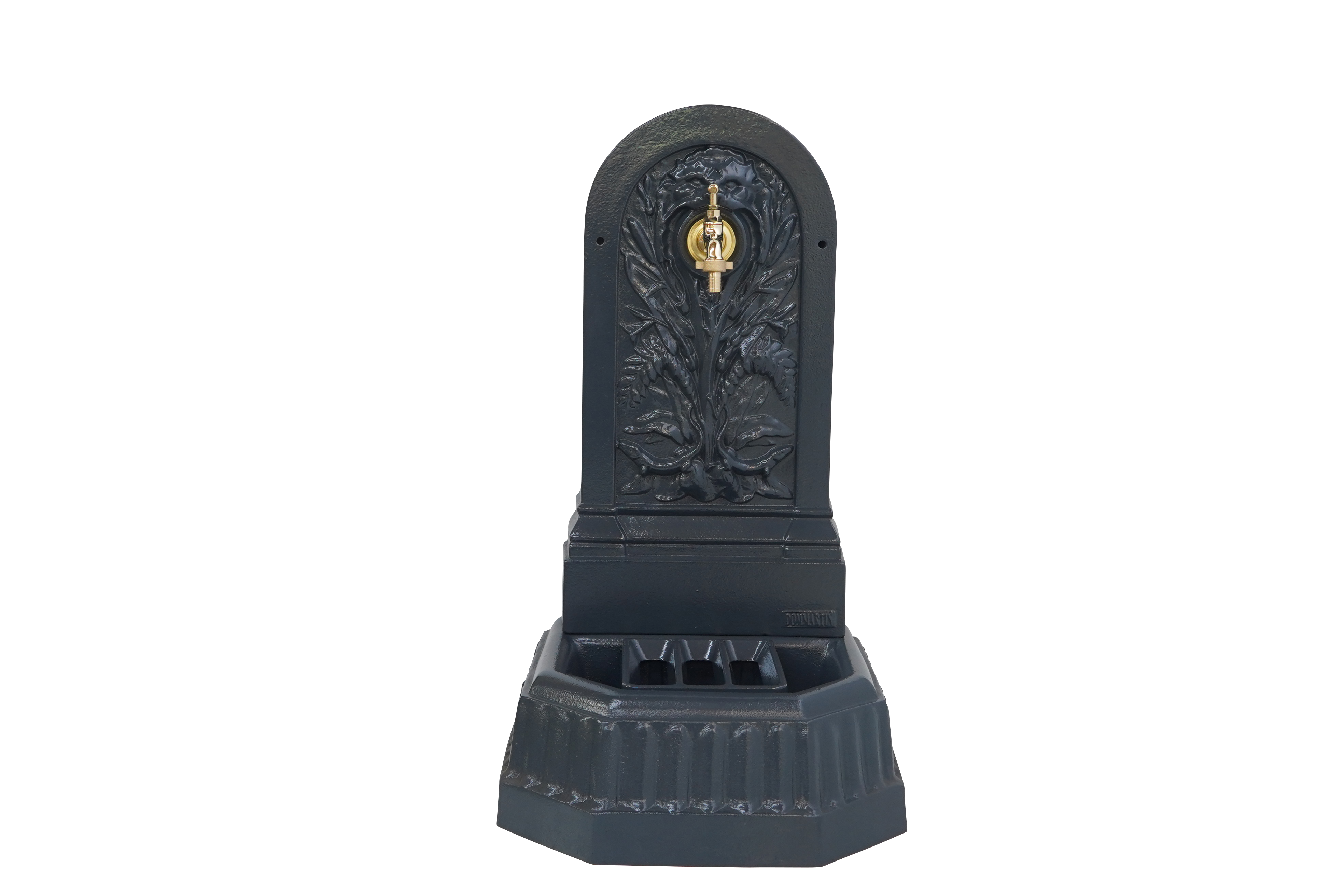 Fontaine triton gris 7016 avec robinet standard Dommartin H. 70 cm X L. 40 cm - Image 1