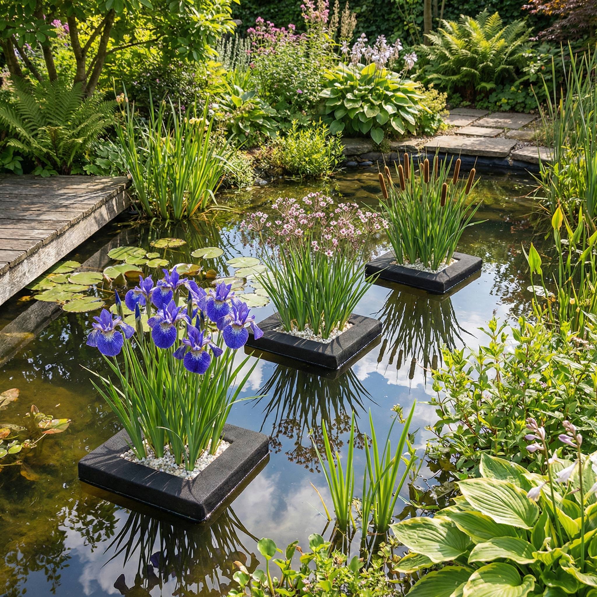 0 - Set Île Plantes Bassin 3 pièces - Set Complet avec 12 Plantes Aquatiques - Image 2