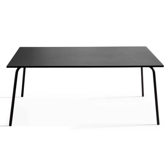 Oviala - Ensemble table de jardin et 6 fauteuils en métal noir Palavas - Oviala - Image 4