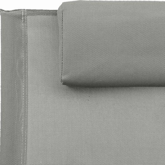 Chaise longue | Transat | Bain de soleil avec oreiller acier et textilène gris - Image 6
