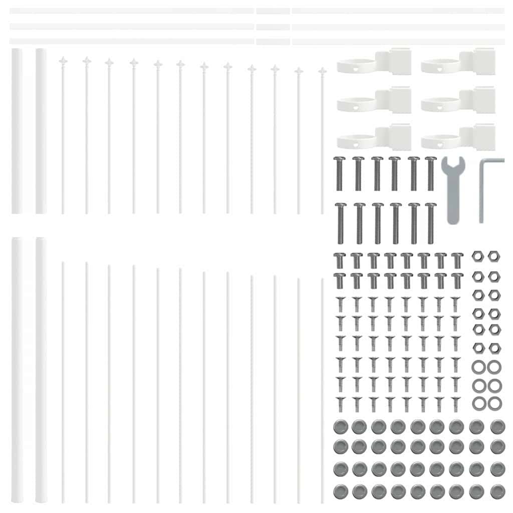 Maison Chic - Clôture de jardin - Panneau de clôture - Palissade Blanc 170 x 175 cm g472 - Image 4