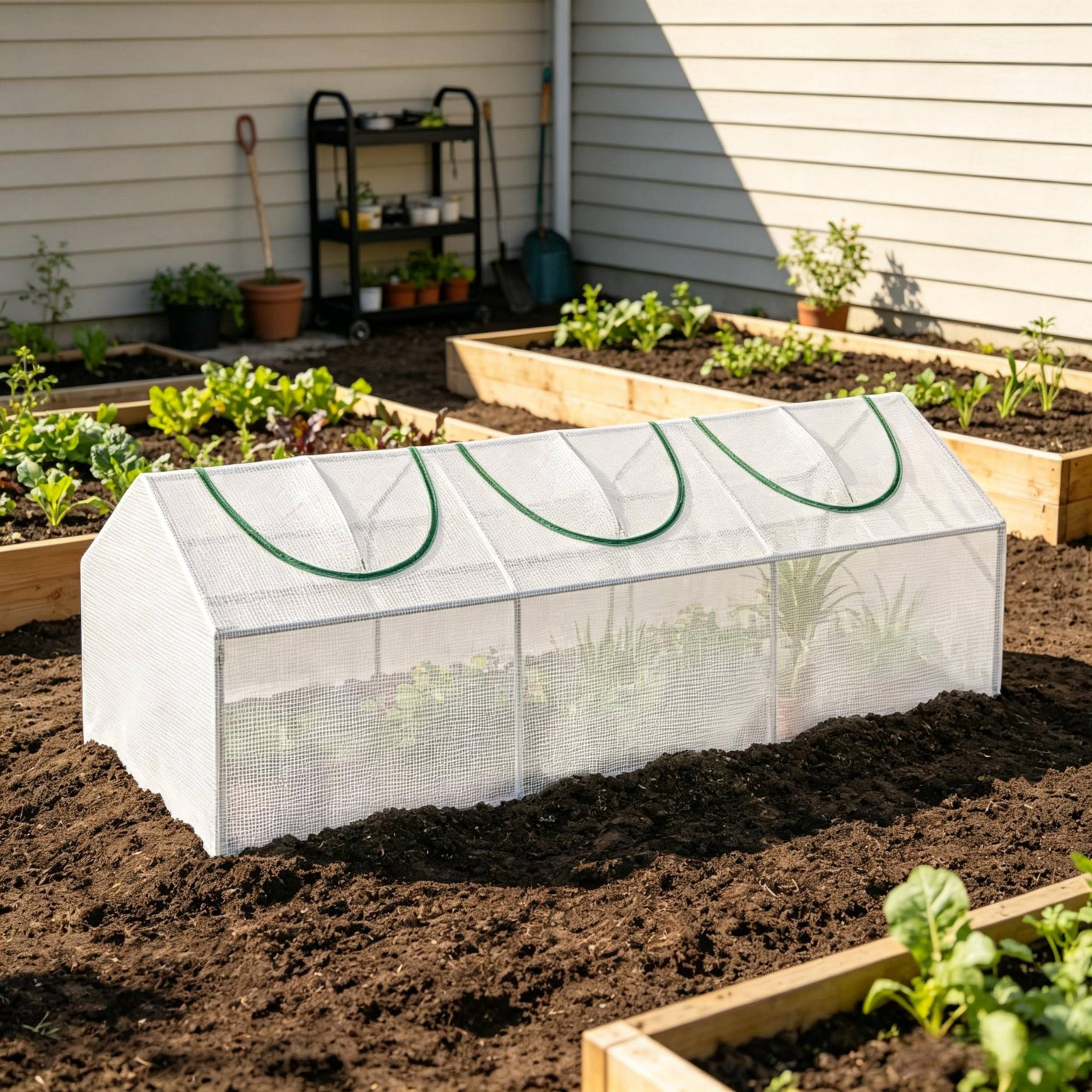 ComfortXL - Mini serre de jardin acier et plastique 180 x 60 x 60 cm blanche balcon anti-UV - ComfortXL Outdoor Living - Image 1