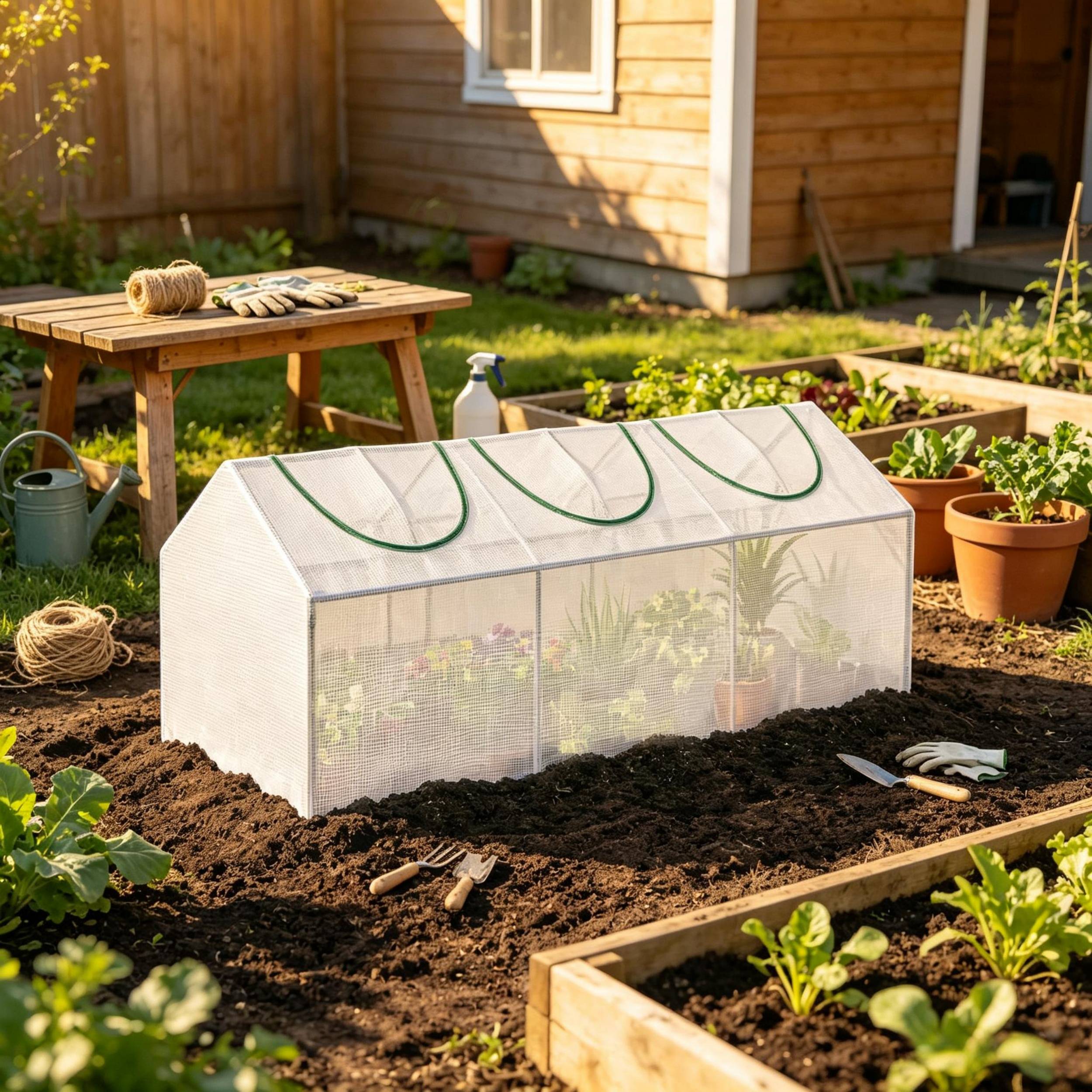 ComfortXL - Mini serre de jardin acier et plastique 180 x 60 x 60 cm blanche balcon anti-UV - ComfortXL Outdoor Living - Image 2