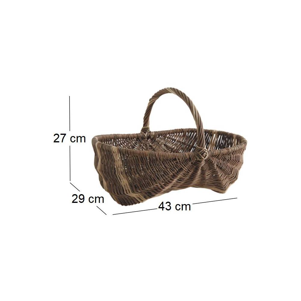 Aubry Gaspard - Panier bourguignon en osier brut et blanc 43 x 29 x 14-27 cm - Image 3