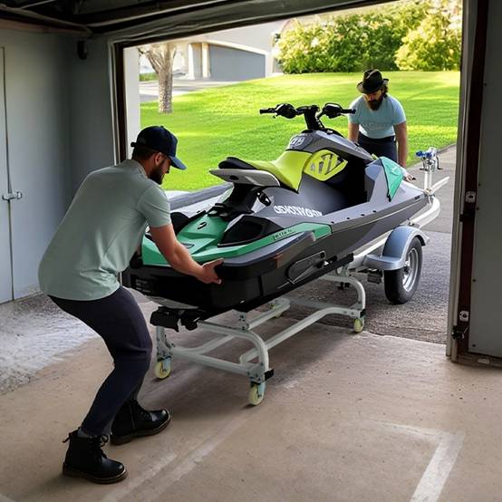 VEVOR Chariot jet ski, charge 454 kg, couchettes réglables, 4 roulettes. Pour kayaks, aéroglisseurs. - Image 8