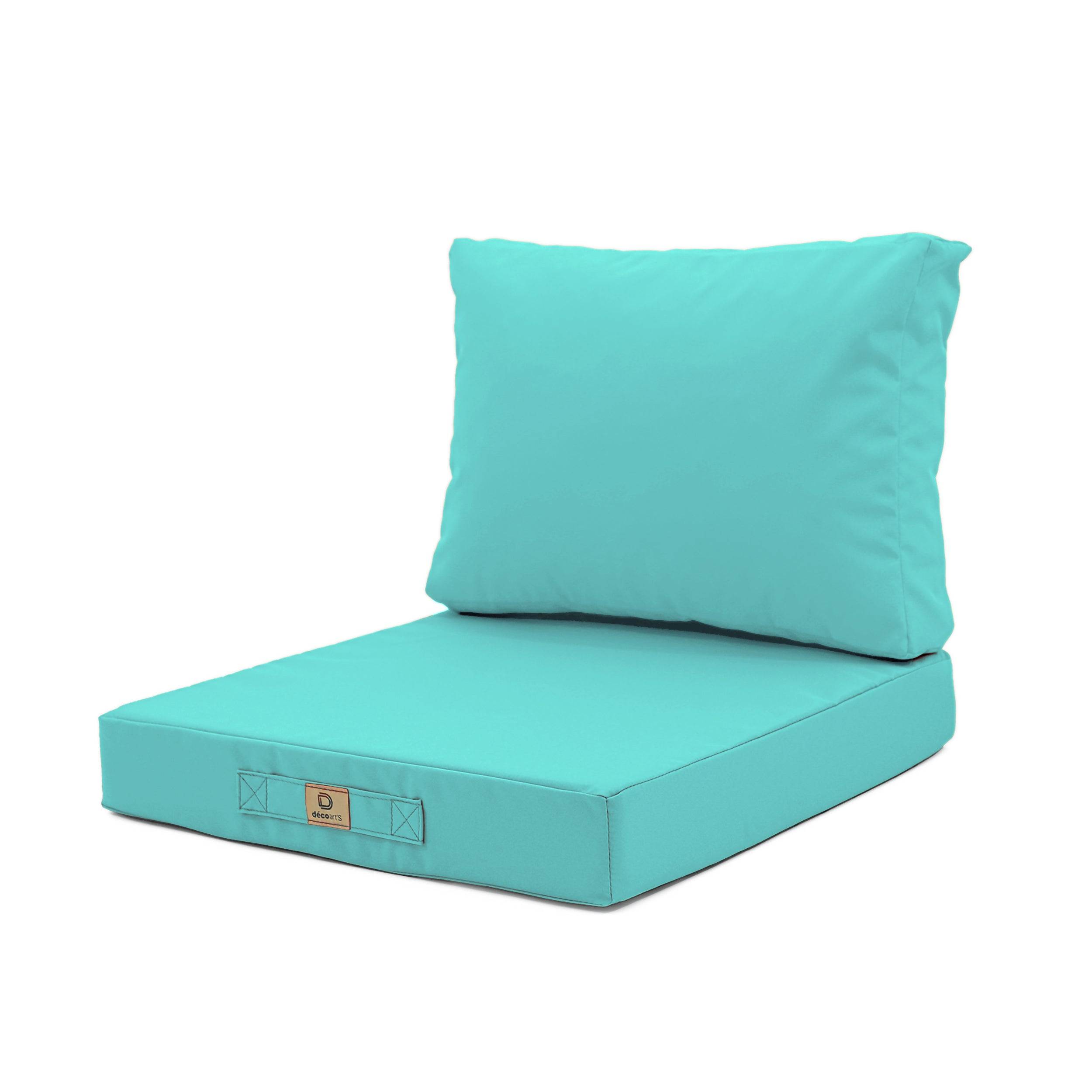 Coussins pour salon de jardin déhoussable 60x60cm Bleu caraïbes - Déco arts - Image 1