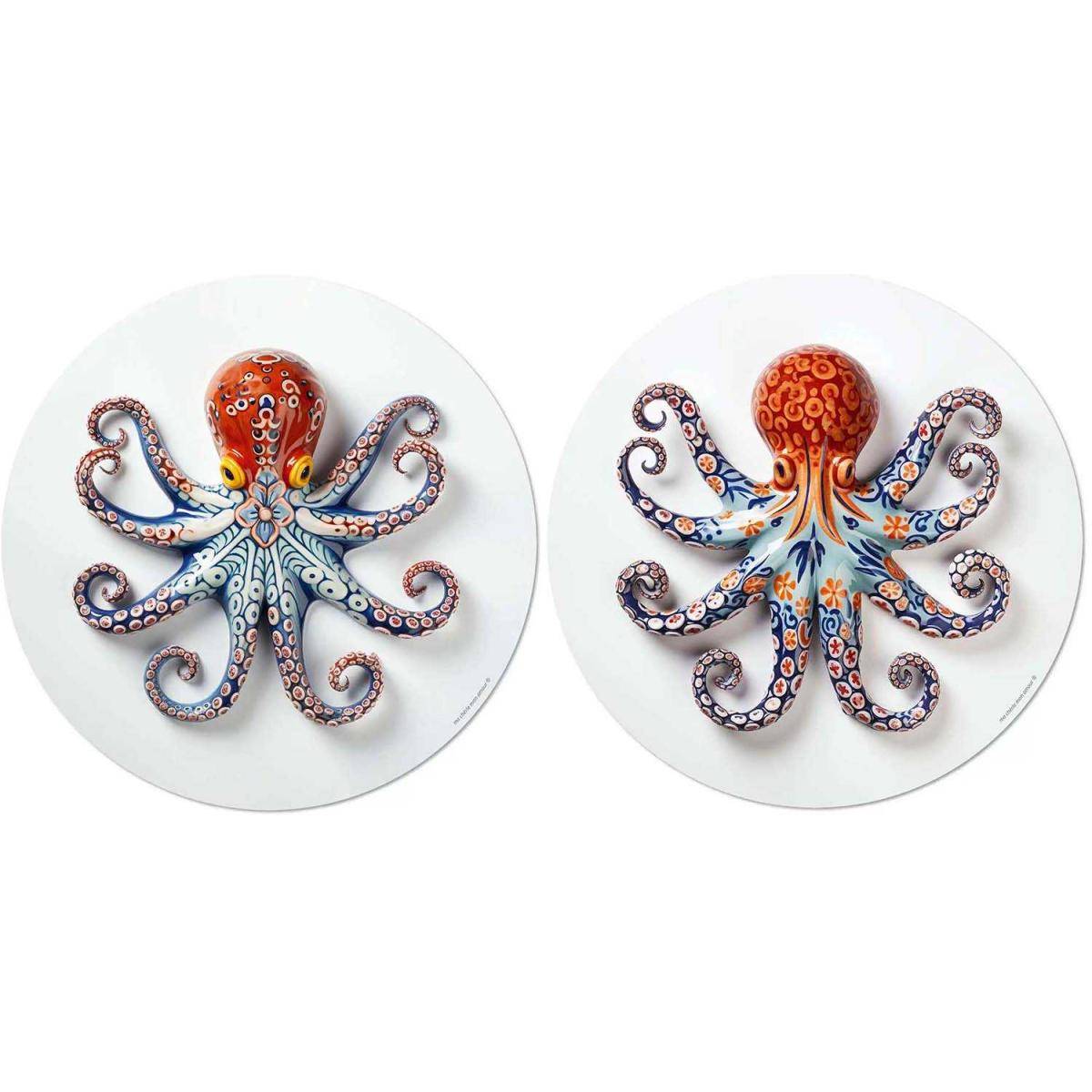 Set de table en vinyle 38 cm Octopus Lot de 2 sets de table motifs assortis - Image 1