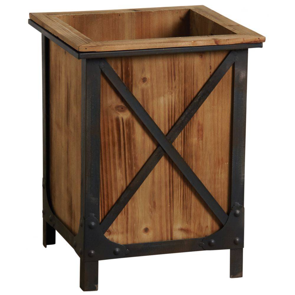 Aubry Gaspard - Cache-pot en pin et métal (Lot de 2) - Image 3