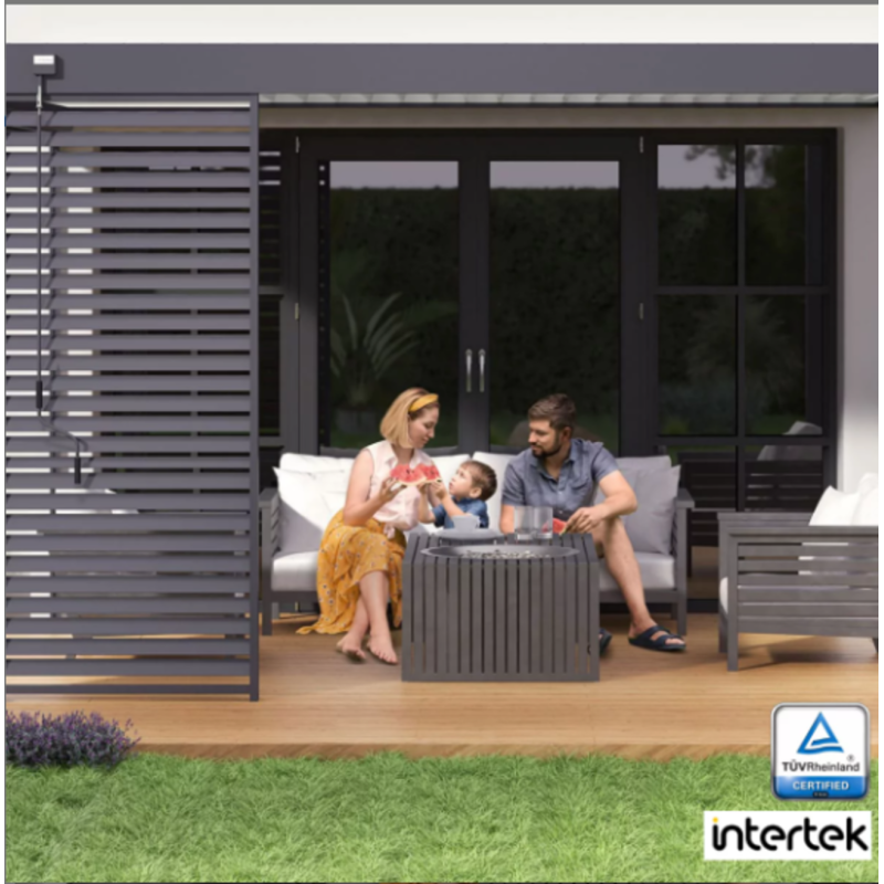 Ombrea - Pergola Bioclimatique Ombréa VS 3x4M adossée - Anthracite/Blanc - V2