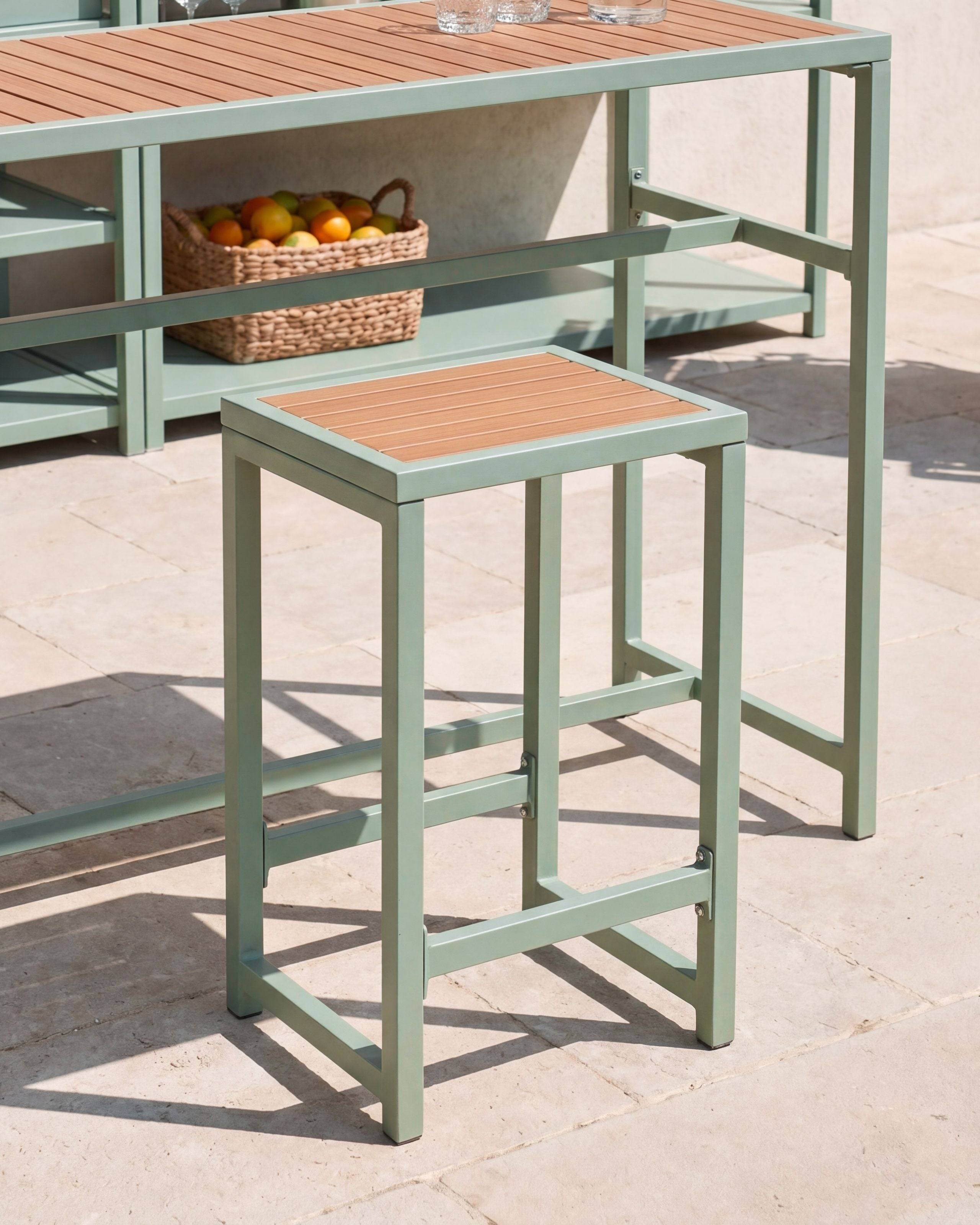 Beliani - Tabouret de bar Acier Vert clair AVETRANA - 44x40x61- Beliani - Image 1