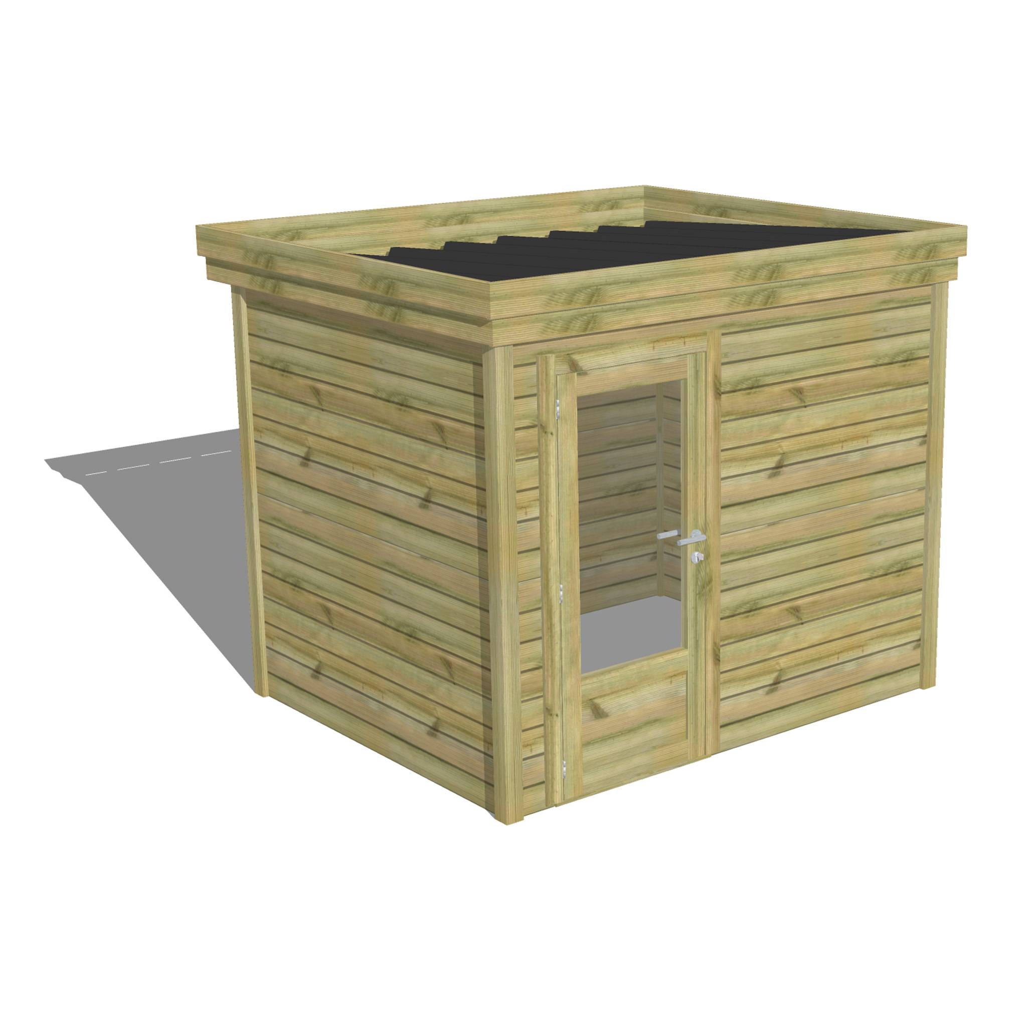 Abri Français - ABRI DE JARDIN bois autoclave 27mm - 2,64x2,14m / 6m2 - Bac acier - Abri Français - Image 1