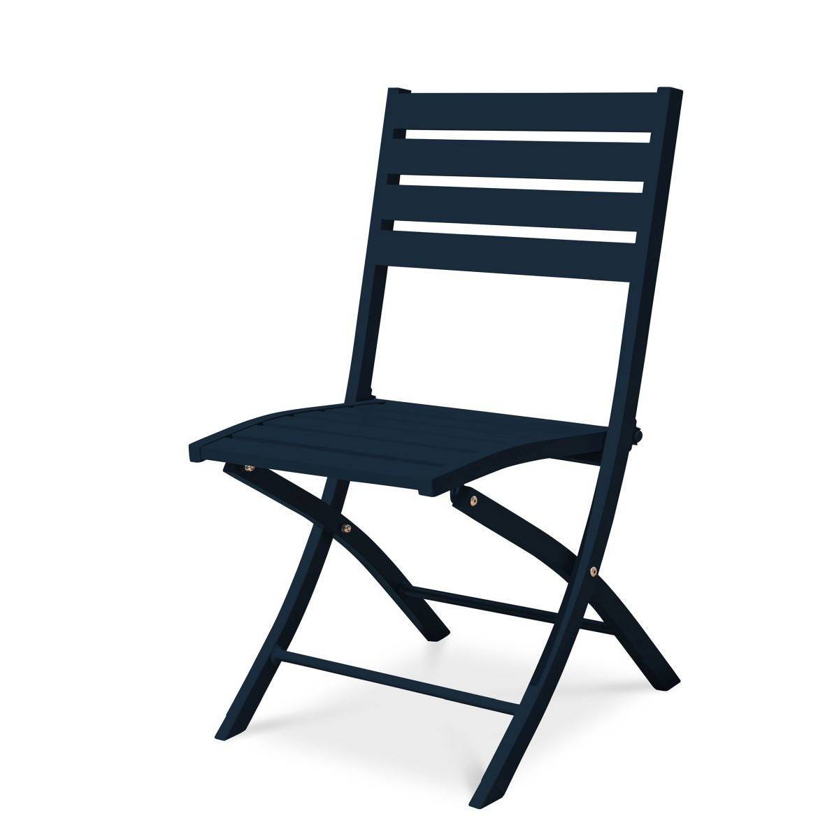Paris Prix - Chaise de Jardin Pliante "Marius" 82cm Bleu Marine - Image 2