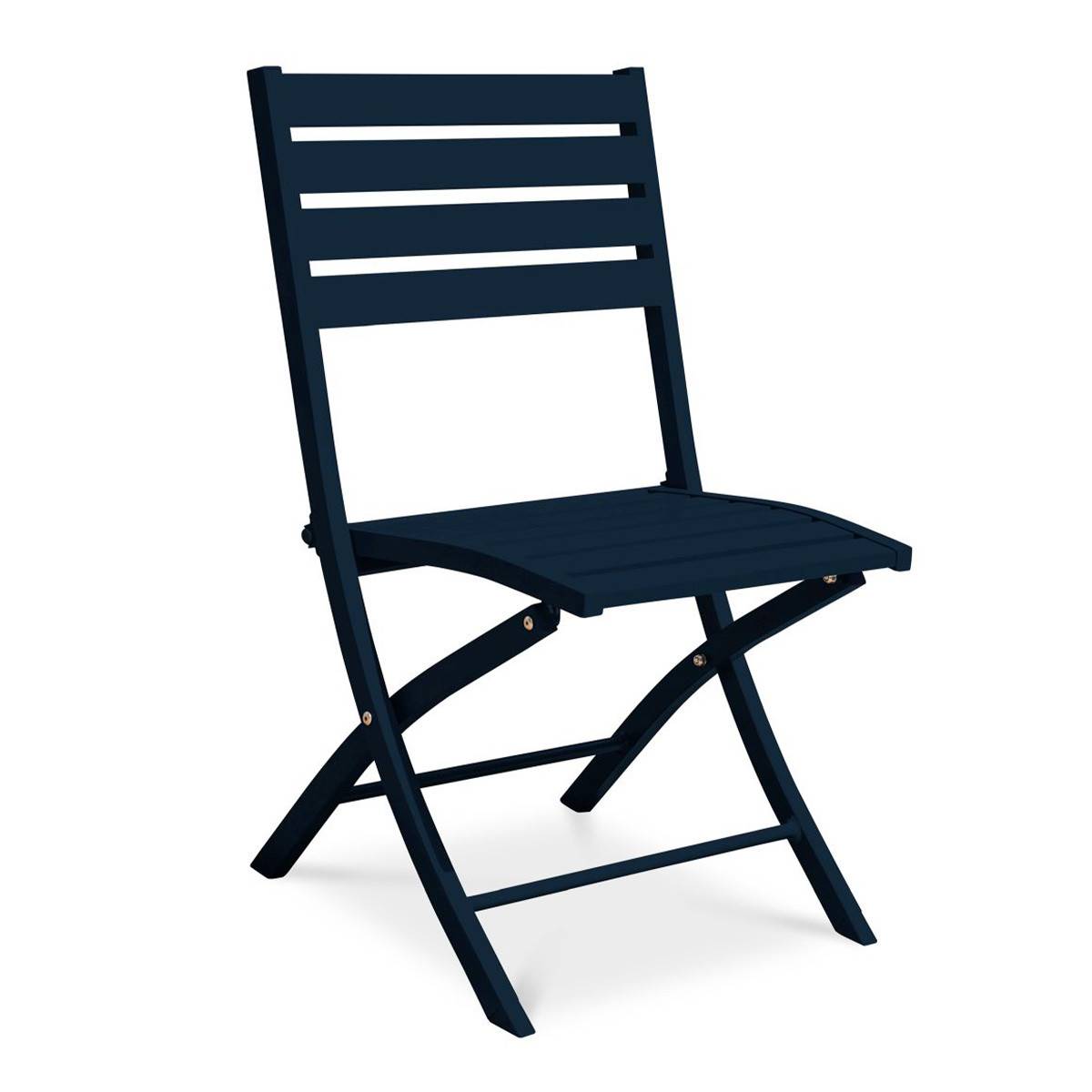 Paris Prix - Chaise de Jardin Pliante "Marius" 82cm Bleu Marine - Image 1