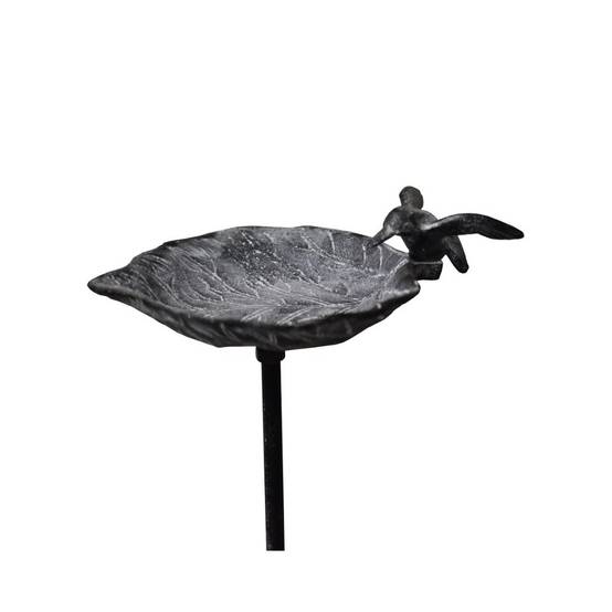 Bain d'oiseaux en fonte grise 15 x 100 cm Chemin de campagne - Image 1
