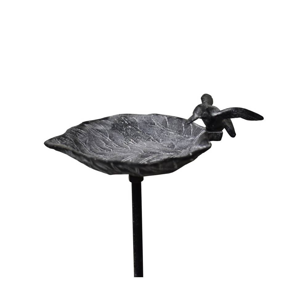 Bain d'oiseaux en fonte grise 15 x 100 cm Chemin de campagne - Image 1