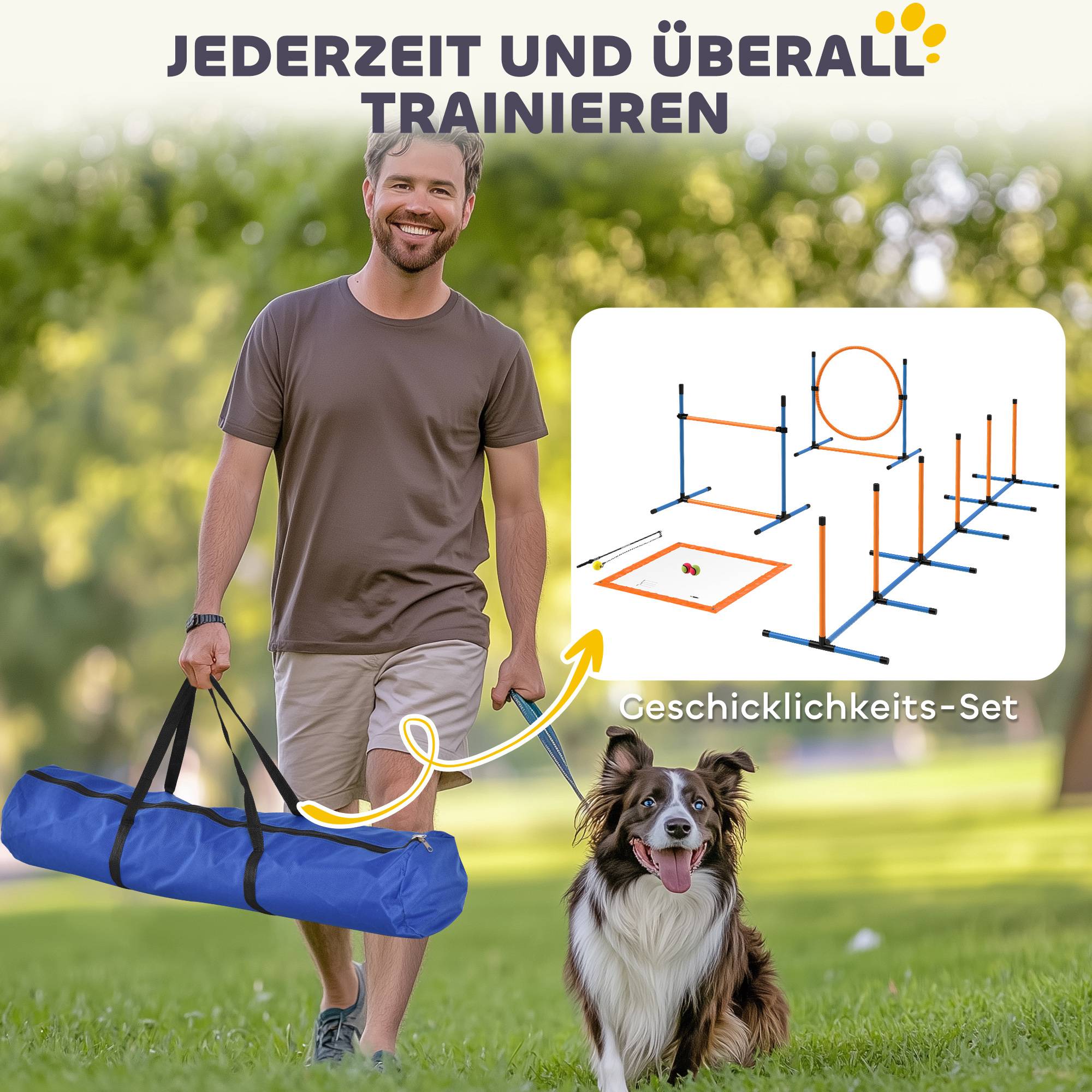 ComfortXL - Kit agilité chien 7 pièces avec haie anneau slalom réglables et sac pour jardin - ComfortXL Outdoor Living - Image 8