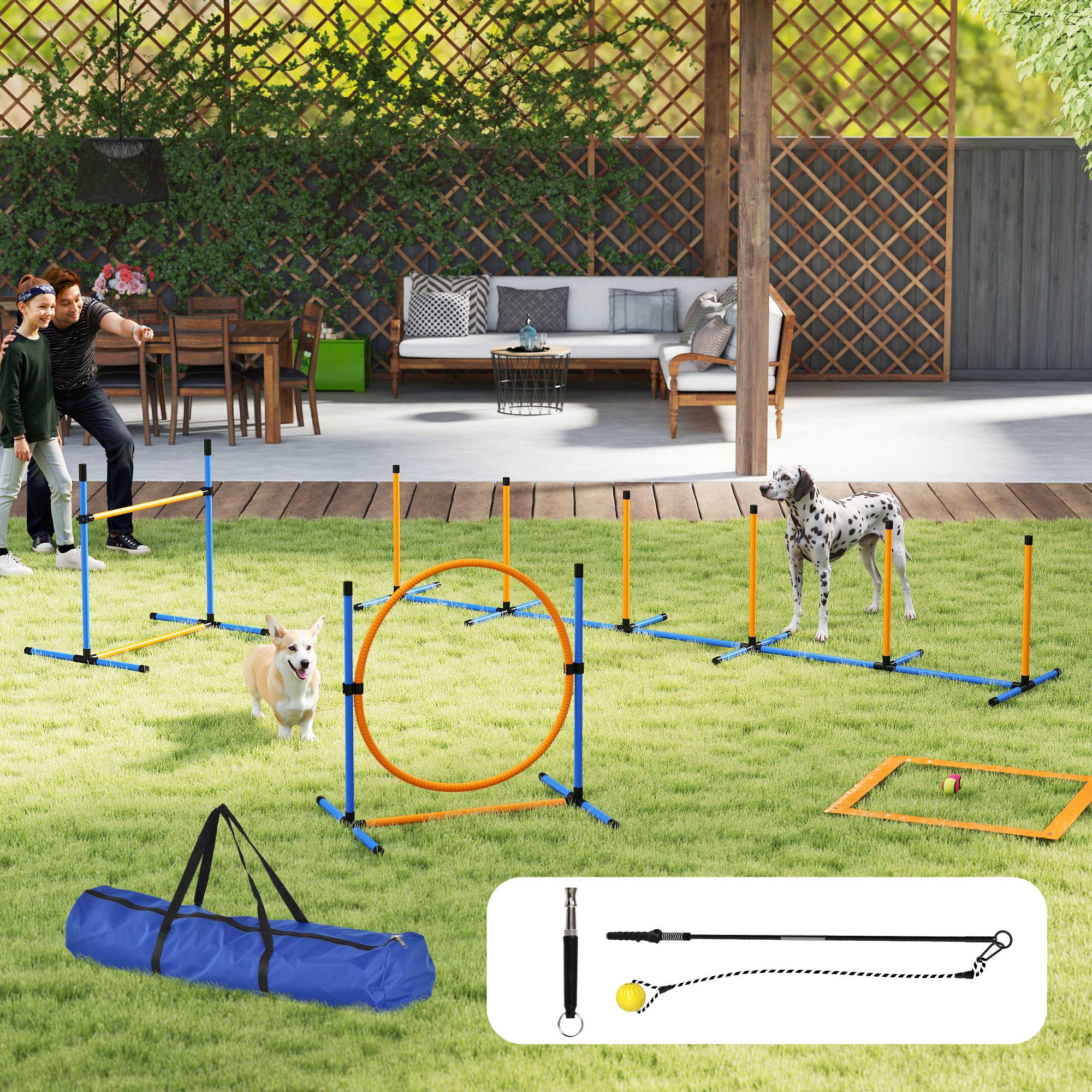 ComfortXL - Kit agilité chien 7 pièces avec haie anneau slalom réglables et sac pour jardin - ComfortXL Outdoor Living - Image 3