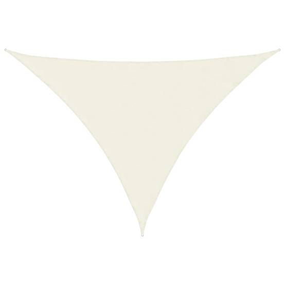 Voile de parasol - accessoire parasol - Tissu de remplacement pour parasol tissu oxford triangulaire 3x4x4 m crème - MEUBLE PRO - Image 1