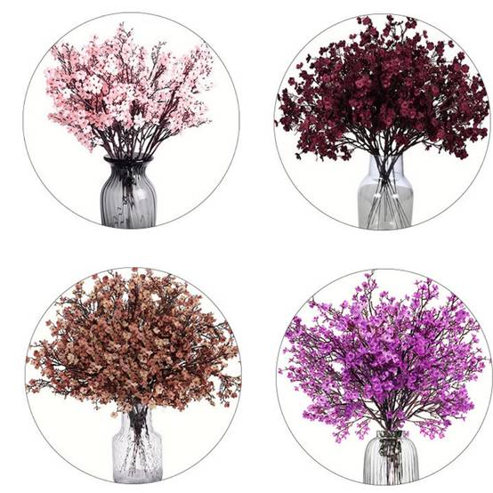Lot de 10 Fleurs Artificielles Gypsophile Bordeaux - Décoration Automne et Mariage Sans Entretien - Lytech - Image 5