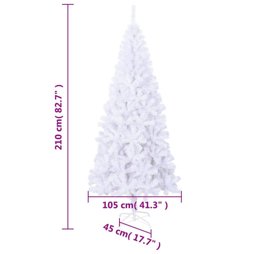 ComfortXL - Sapin de Noël artificiel enneigé en PVC Décoration d'intérieur fête Blanc 210 cm – ComfortXL Outdoor Living - Image 6