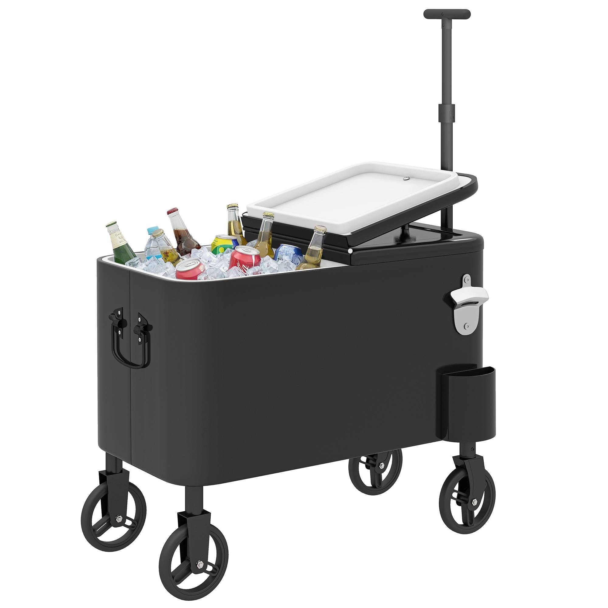 ComfortXL - Glacière mobile isolante 56 L noire 75x35x120 cm pour barbecue terrasse et fêtes - ComfortXL Outdoor Living - Image 1