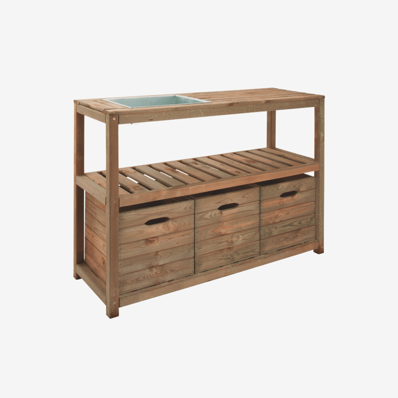 Cerland - TABLE JARDINAGE BOIS 129X45X90 - Image 1