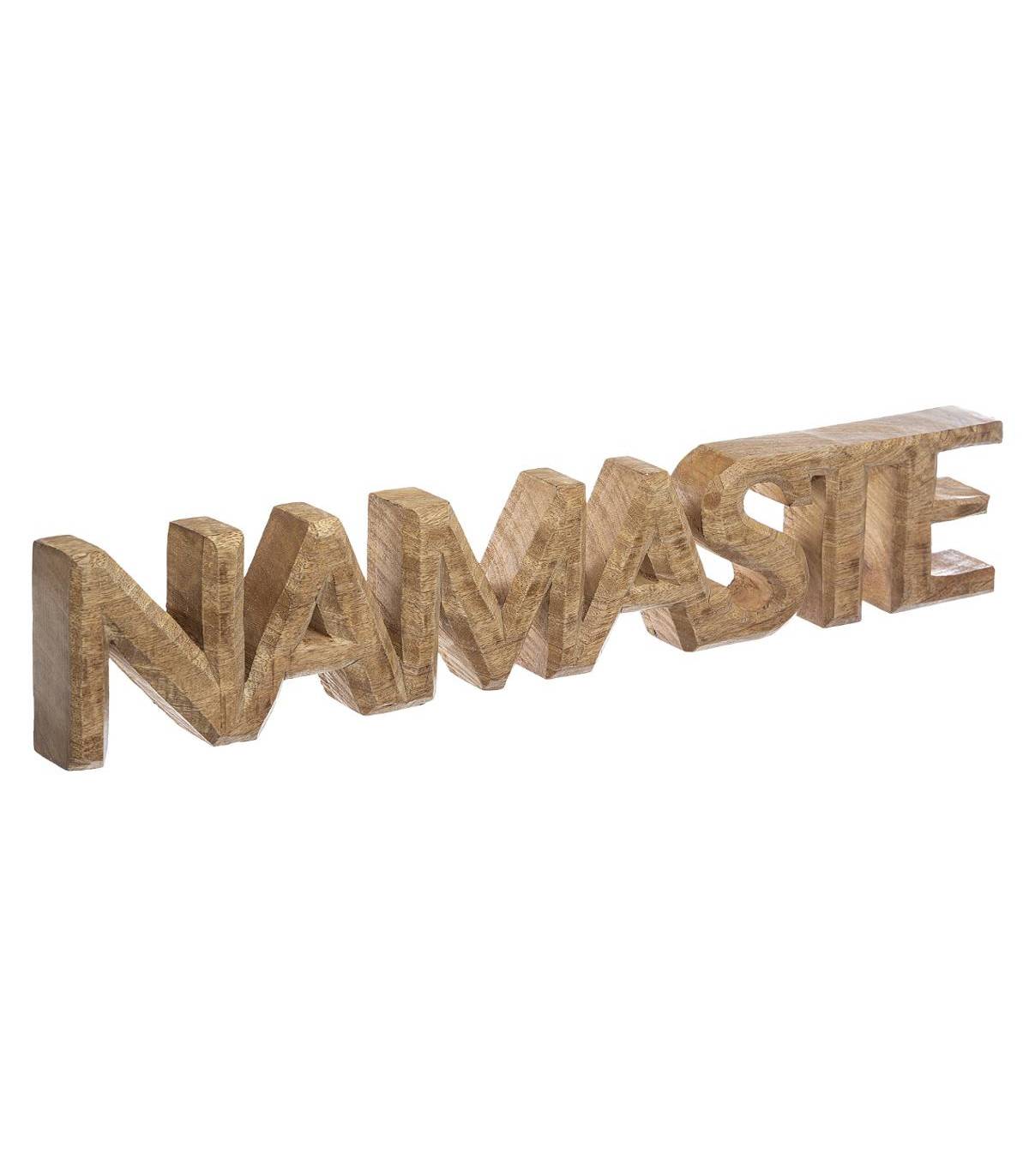 Décoration à poser "NAMASTE" en bois de Manguier L 56 cm - Image 1