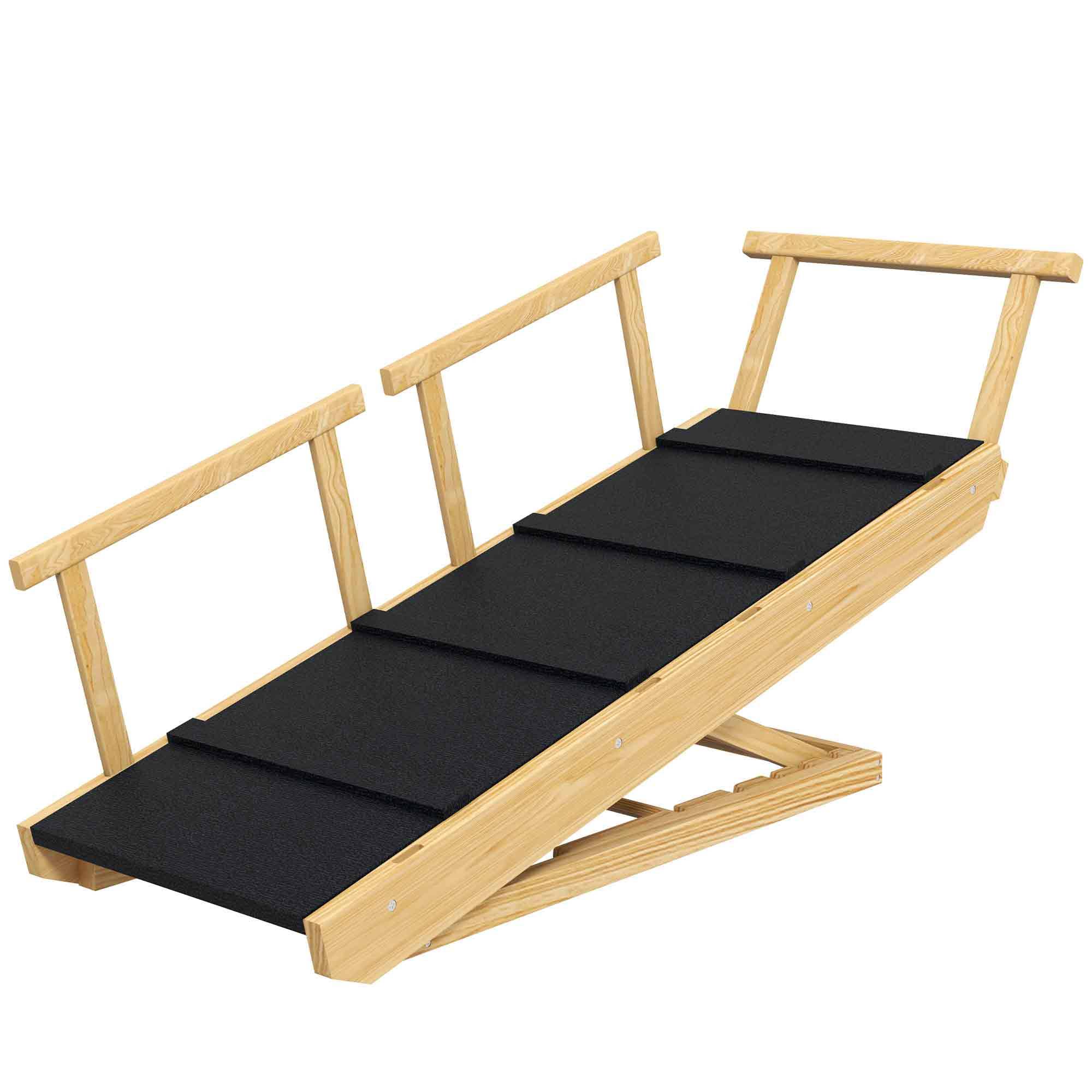 Rampe pour chien, réglable en hauteur, pliable, rampes, chiens jusqu'à 40kg, bois, 85x40x61cm, noir - Image 2