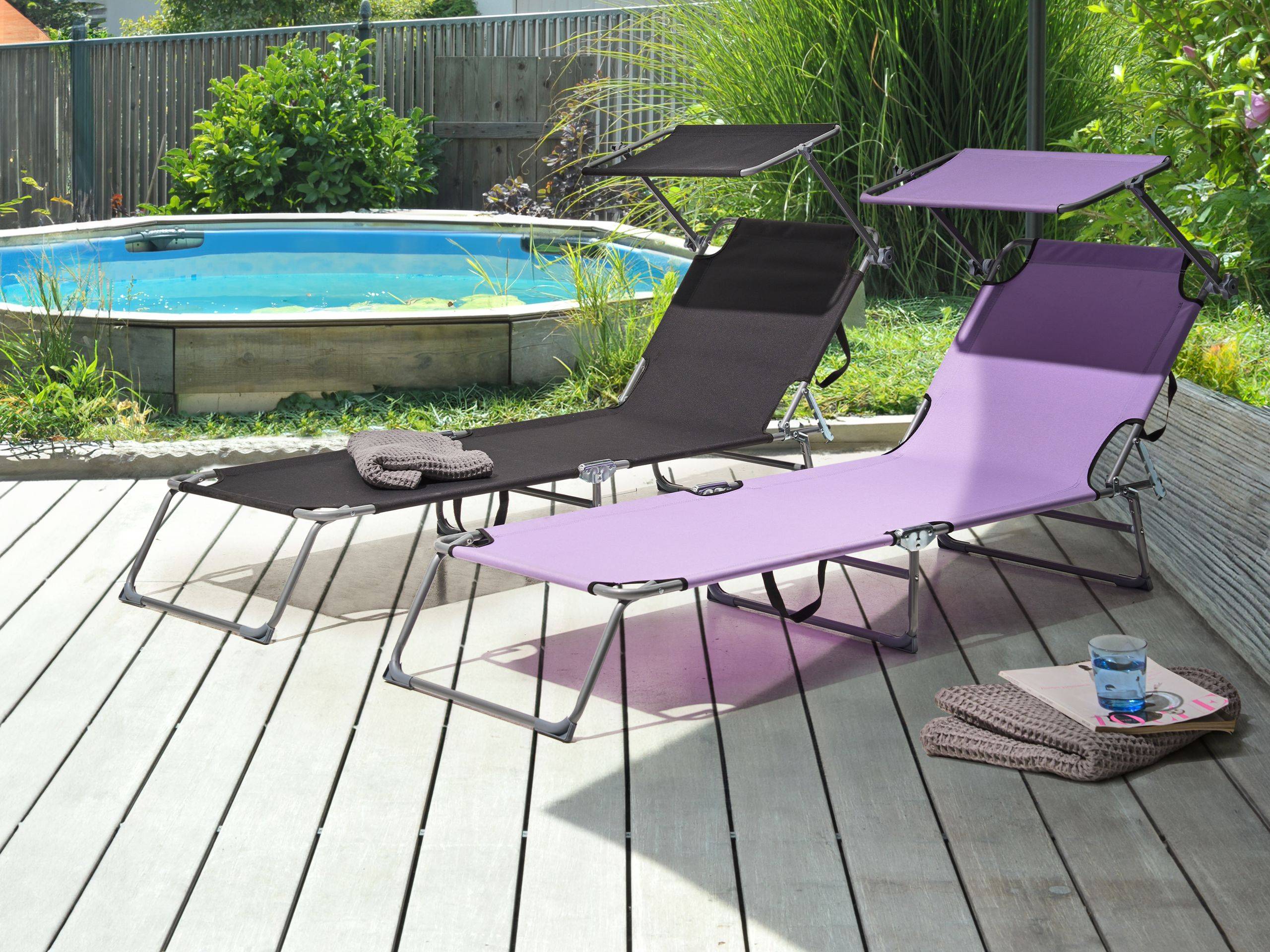 Beliani - Chaise longue Acier Violet FOLIGNO - 58x201x80- Beliani - Image 1