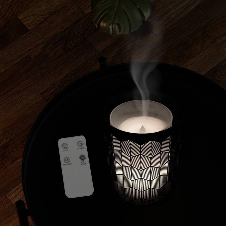 Zen'Arôme Diffuseur Huile Essentielle avec Télécommande Verone - Éclairage Led Personnalisable - Verre + Coque en Métal - Image 6