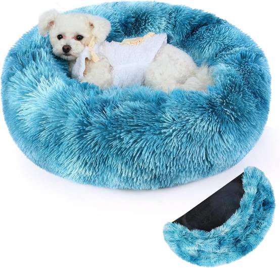 Panier Chat Rond Dehoussable et Lavable 70 cm bleu