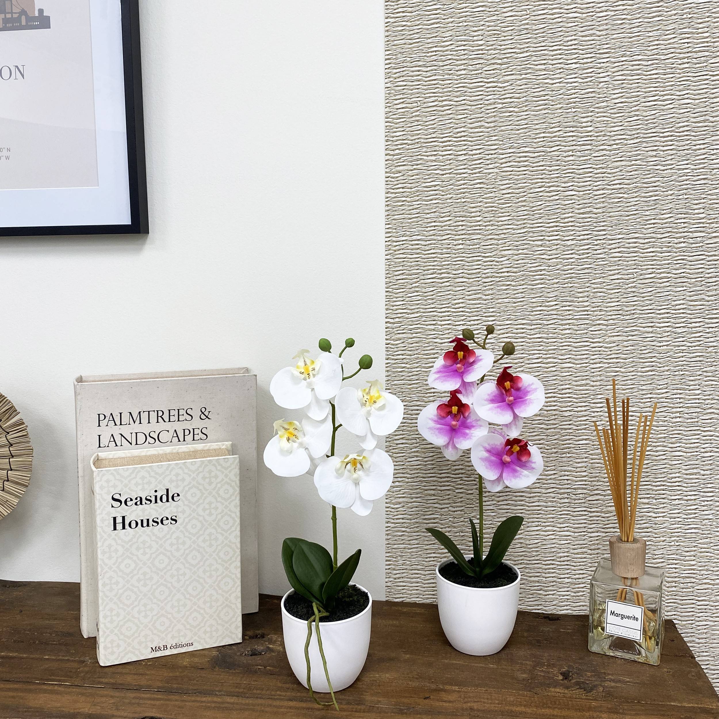 Ligne Deco - Orchidée artificielle blanche 35cm Ligne Déco - Image 3