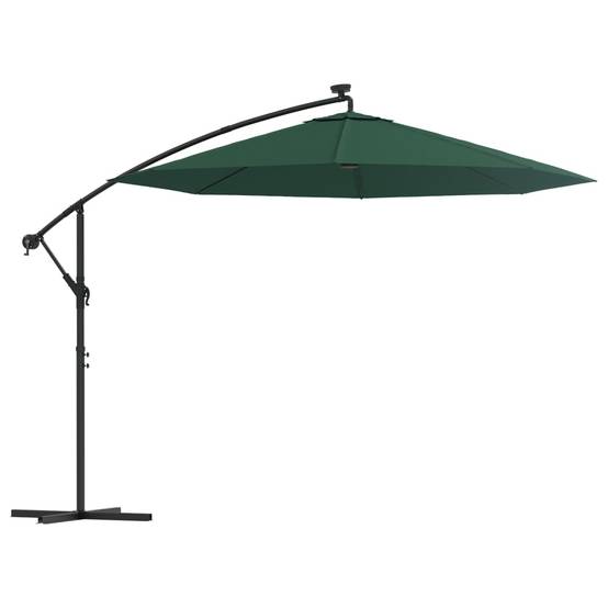 Parasol de jardin | Parasol d'extérieur | Parasol avec éclairage LED 300 cm Poteau en métal Vert Maison Chic - Image 1