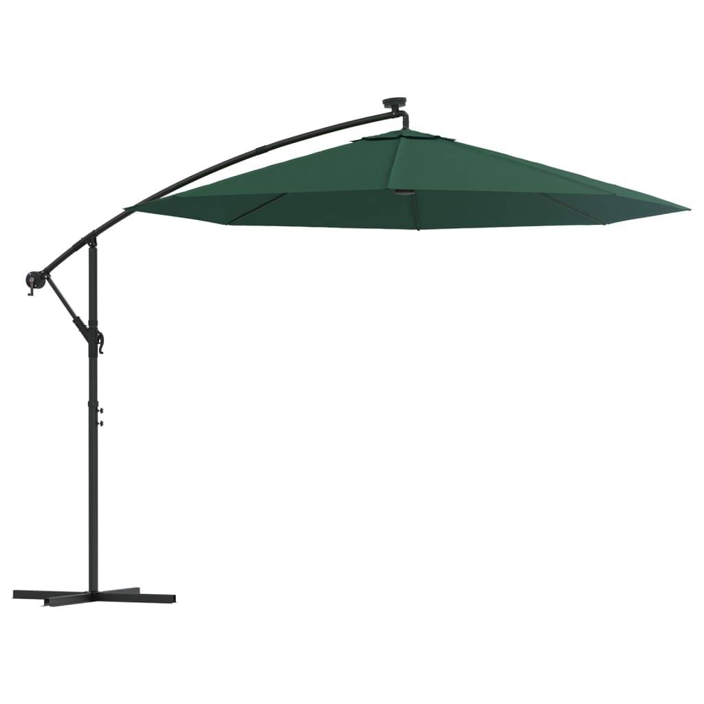 Parasol de jardin | Parasol d'extérieur | Parasol avec éclairage LED 300 cm Poteau en métal Vert Maison Chic - Image 1