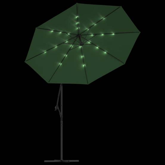 Parasol de jardin | Parasol d'extérieur | Parasol avec éclairage LED 300 cm Poteau en métal Vert Maison Chic - Image 6