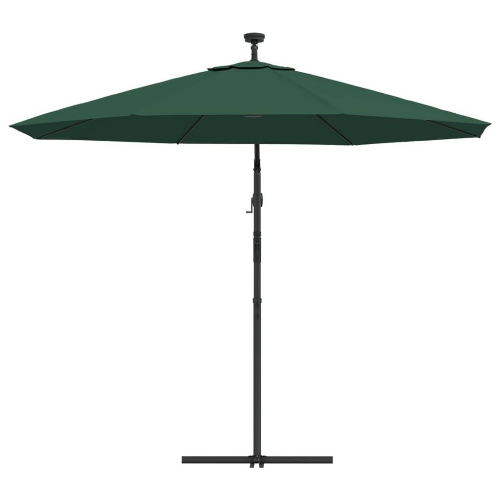 Parasol de jardin | Parasol d'extérieur | Parasol avec éclairage LED 300 cm Poteau en métal Vert Maison Chic - Image 7
