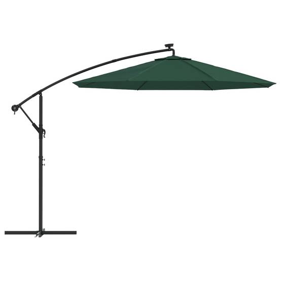 Parasol de jardin | Parasol d'extérieur | Parasol avec éclairage LED 300 cm Poteau en métal Vert Maison Chic - Image 4
